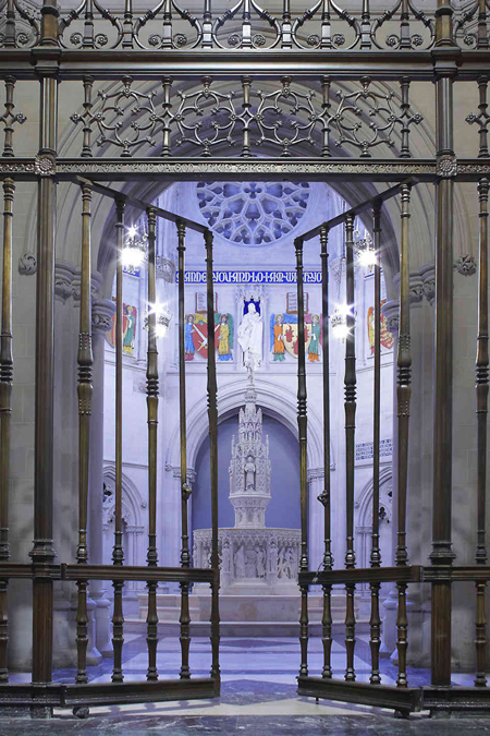 [Photo of the gate to the chancel of a cathedral]