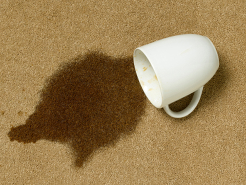 [Photo of an overturned coffee cup with a coffee stain]