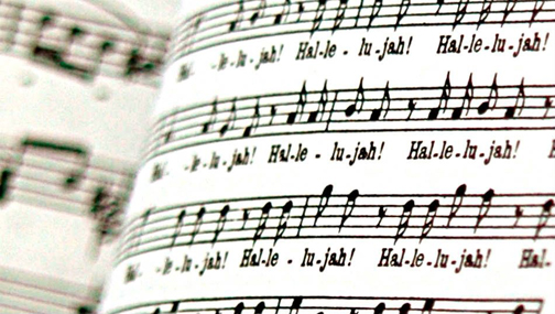 Photo of the score of the Hallelujah Chorus