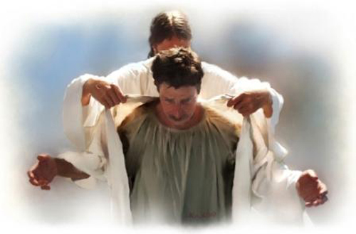 [Photo of Jesus giving a man a new robe]