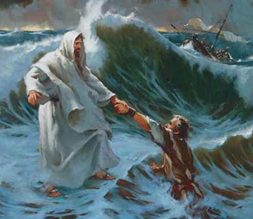 [Photo of Jesus rescuing Peter]