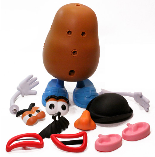 [Photo of a dismembered Mr. Potato Head]