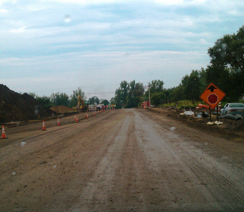 [Photo of road work]