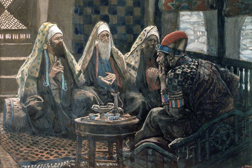 [Graphic of three kings meeting Herod]