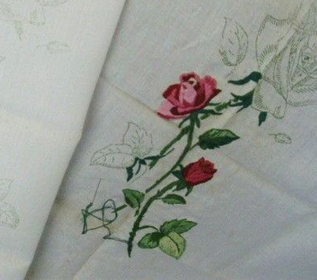 [Photo of an embroidery not yet finished]