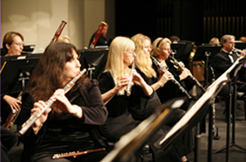 [Photo of the woodwind section of an orchestra]
